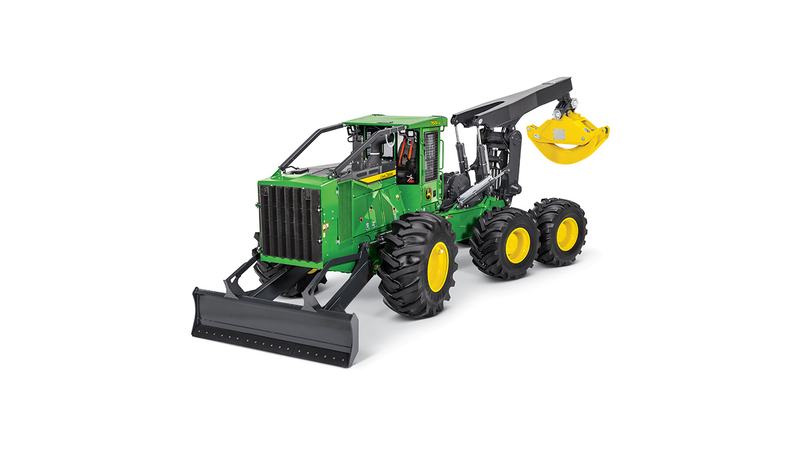 Skidder John Deere 768L-II con garra y pala frontal