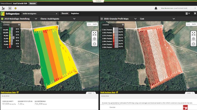 Comparación de mapas de un lote en John Deere Operations Center